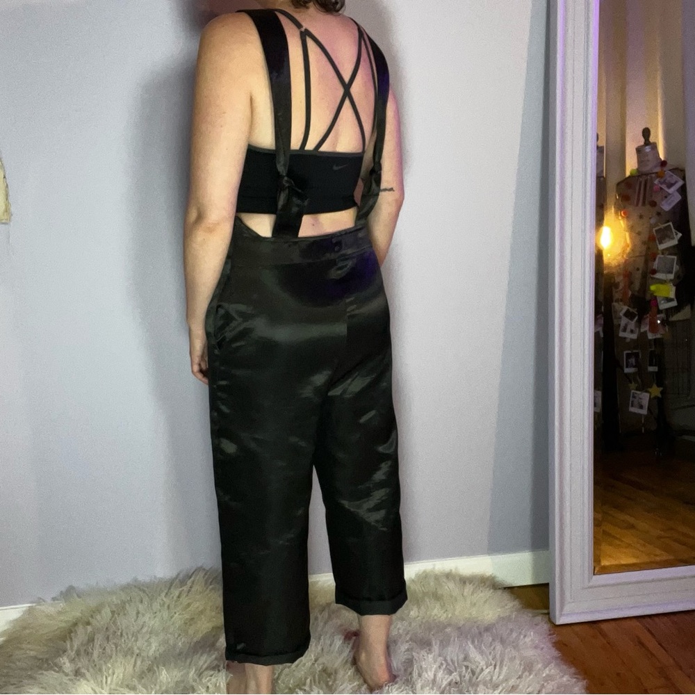 Silk Black Overalls w/ Low Back